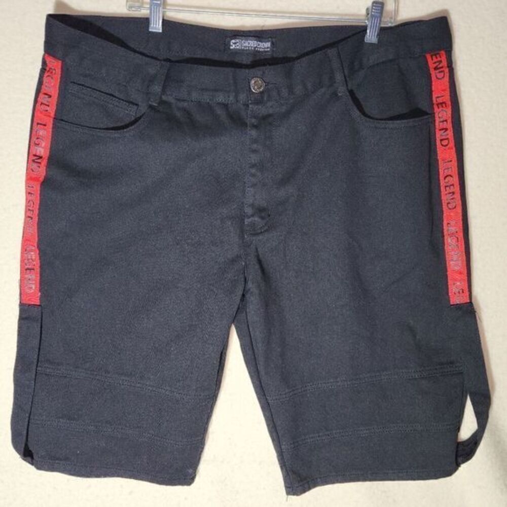 Sacred Crown Black Denim Shorts Size 40‎